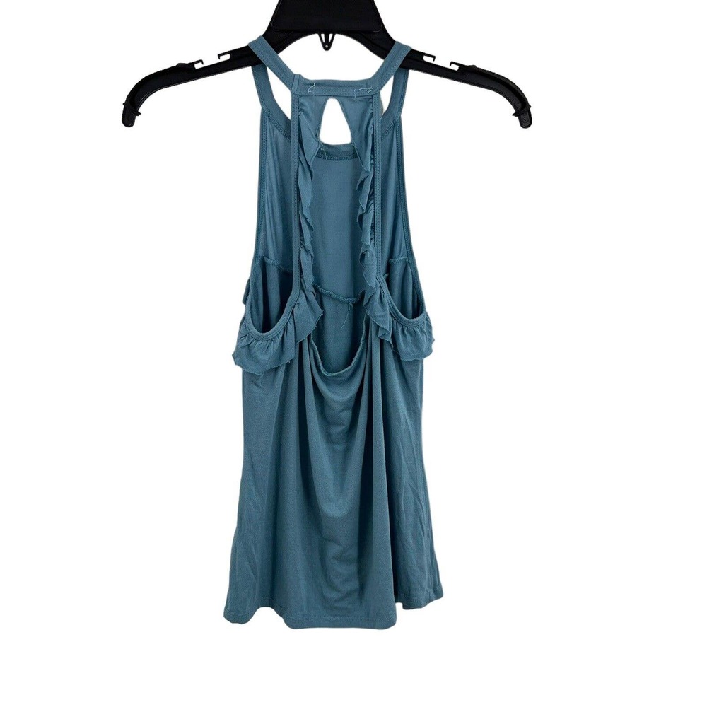 LAMade Blue Ruffle Tank Small New - Picture 3 of 6